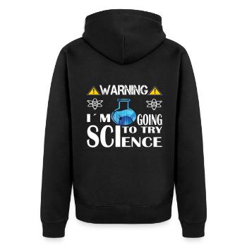 Attention - je vais essayer la chimie scientifique - Veste à capuche bio Premium Unisexe - noir - Dos - Nico (187cm)