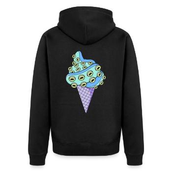 Japonaise Pastel Goth Creepy Tentacules de glace - Veste à capuche bio Premium Unisexe - noir - Dos - Nico (187cm)