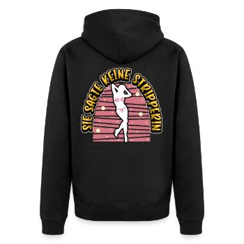 Junggesellenabschied Bräutigam Braut Junggeselle - Unisex Premium Bio Zip Hoodie - Schwarz - Hinten - Nico (187cm)