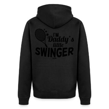 Tennis enfant papa fête des pères fille - Veste à capuche bio Premium Unisexe - noir - Dos - Nico (187cm)