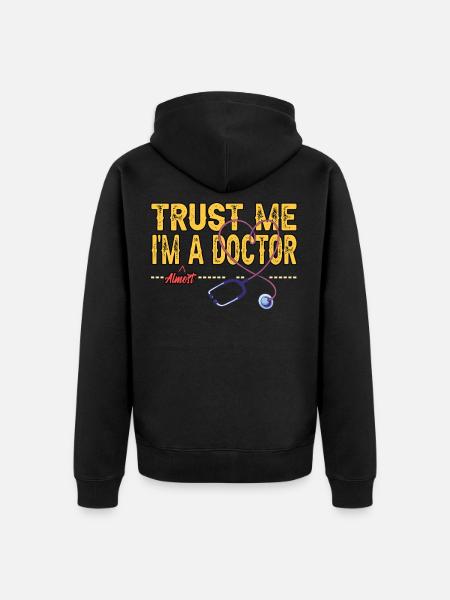 Regalo divertente del medico generico - Felpa con cappuccio ecologica premium unisex - nero