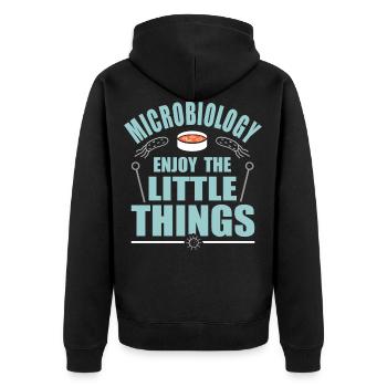 microbiology - Unisex Premium Organic Zip Hoodie - black - Back - Nico (187cm)