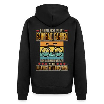 Fahrrad Doktor Radsport Radfahren Spruch Geschenk - Unisex Premium Bio Zip Hoodie - Schwarz - Hinten - Nico (187cm)