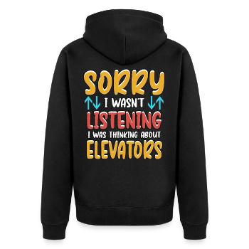 Elevator Fitter Mechatronics Elevator Profession Gift - Unisex Premium Organic Zip Hoodie - black - Back - Nico (187cm)