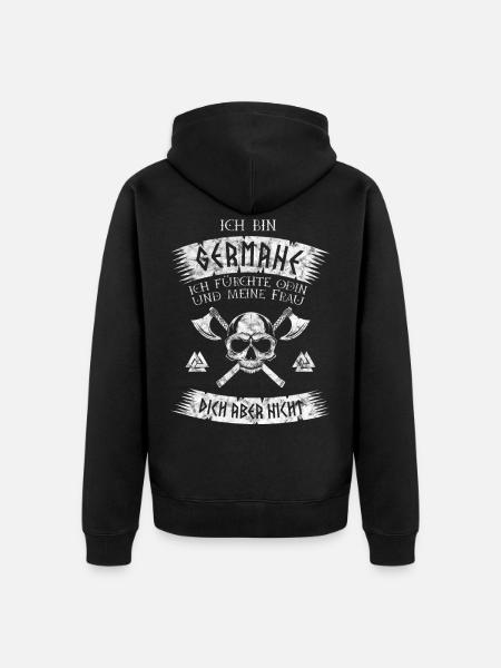 I am Germane - Viking saying - Unisex Premium Organic Zip Hoodie - black