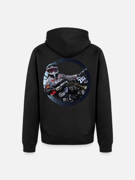 Motocross - Unisex Premium Bio Zip Hoodie - Schwarz