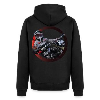 Motocross - Veste à capuche bio Premium Unisexe - noir - Dos - Nico (187cm)