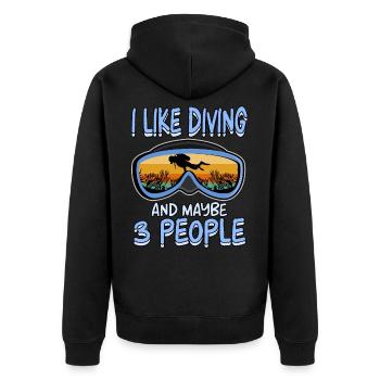 Diving Snorkeling Holiday Coral Reef Diver - Unisex Premium Organic Zip Hoodie - black - Back - Nico (187cm)