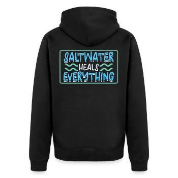 Tauchen Schnorcheln Urlaub Korallenriff Taucher - Unisex Premium Bio Zip Hoodie - Schwarz - Hinten - Nico (187cm)