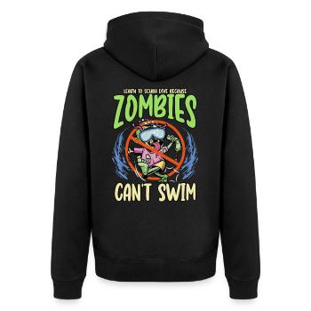 Diving Snorkeling Holiday Coral Reef Diver - Unisex Premium Organic Zip Hoodie - black - Back - Nico (187cm)