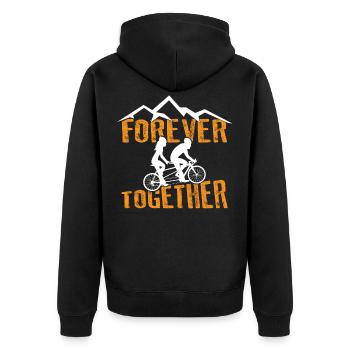 Tandem Fahrrad Forever Together Radfahrer Tandem - Unisex Premium Bio Zip Hoodie - Schwarz - Hinten - Nico (187cm)