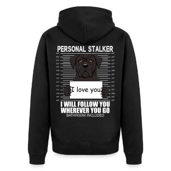 Drôle de perséker personnel - Super Cane Corso - Veste à capuche bio Premium Unisexe - noir - Dos - Nico (187cm)