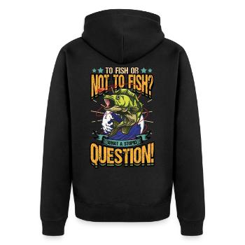 Pêche Pêche Poisson Drôle pêche - Veste à capuche bio Premium Unisexe - noir - Dos - Nico (187cm)