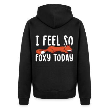Paresseux renard I Feel Foxy Today pour renards - Veste à capuche bio Premium Unisexe - noir - Dos - Nico (187cm)