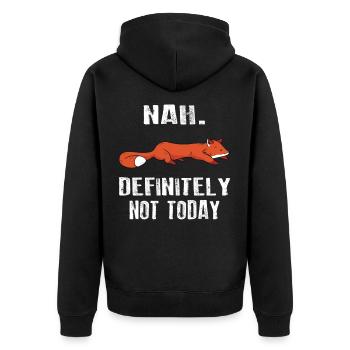 Fauler Fuchs für Füchse Liebhaber - Unisex Premium Bio Zip Hoodie - Schwarz - Hinten - Nico (187cm)