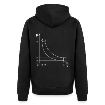 Mécanicien automobile diesel processus circulaire mécanicien - Veste à capuche bio Premium Unisexe - noir - Dos - Nico (187cm)