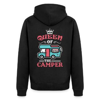 Womo Camper Queen Wohnmobil Camping - Veste à capuche bio Premium Unisexe - noir - Dos - Nico (187cm)