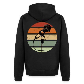 Sänger Sängerin - Unisex Premium Bio Zip Hoodie - Schwarz - Hinten - Nico (187cm)