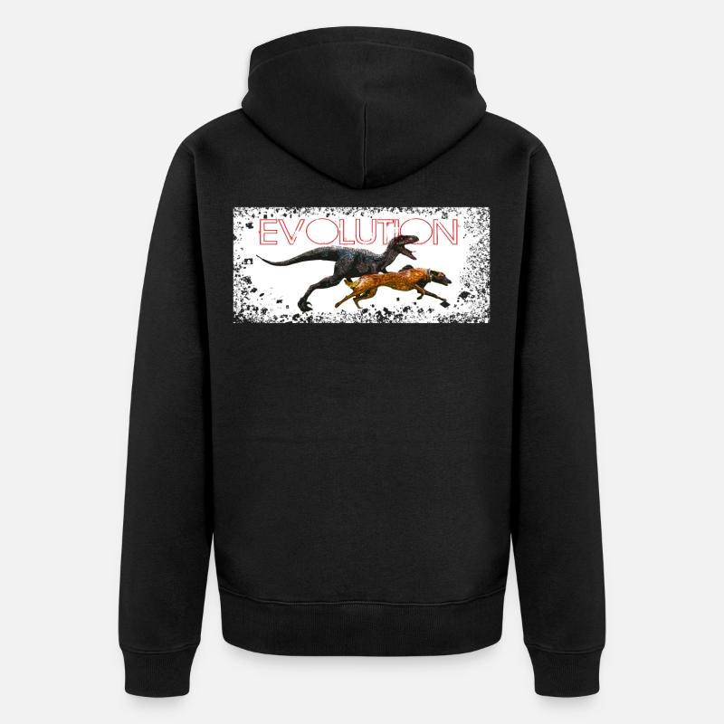Evolution Comic Hund - Unisex Premium Bio Zip Hoodie - Schwarz