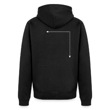 Weißer Pfeil Ecke Deko Geschenk - Unisex Premium Bio Zip Hoodie - Schwarz - Hinten - Nico (187cm)