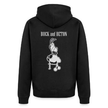 Bock auf Beton Betonmischer Handwerker - Unisex Premium Bio Zip Hoodie - Schwarz - Hinten - Nico (187cm)