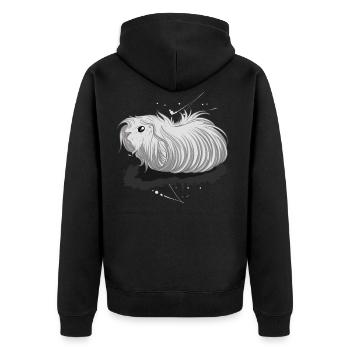 Peruvian guinea pig - Unisex Premium Organic Zip Hoodie - black - Back - Nico (187cm)