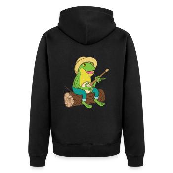 Cottagecore Banjo Banjo amoureux de la nature - Veste à capuche bio Premium Unisexe - noir - Dos - Nico (187cm)