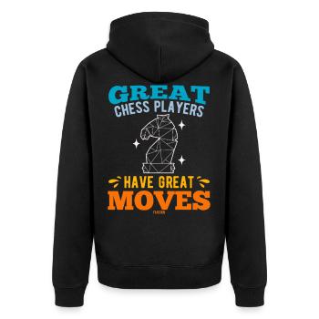 Great Chess Players Have Great Moves - Veste à capuche bio Premium Unisexe - noir - Dos - Nico (187cm)