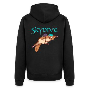 Wingsuit Skydive Écureuil parachutiste - Veste à capuche bio Premium Unisexe - noir - Dos - Nico (187cm)