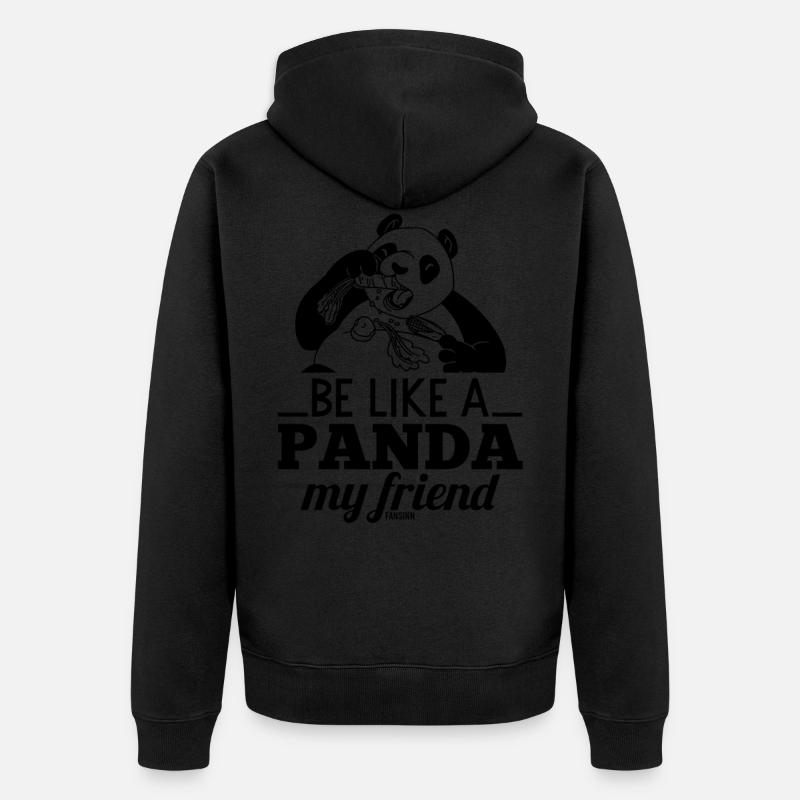 Pandabär essen hungrig Panda - Unisex Premium Bio Zip Hoodie - Schwarz