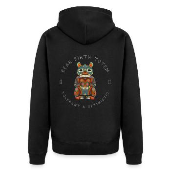 Ours Signes du zodiaque Amérindiens - Veste à capuche bio Premium Unisexe - noir - Dos - Nico (187cm)