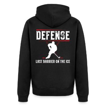 Defense Last Barrière sur le hockey sur glace - Veste à capuche bio Premium Unisexe - noir - Dos - Nico (187cm)