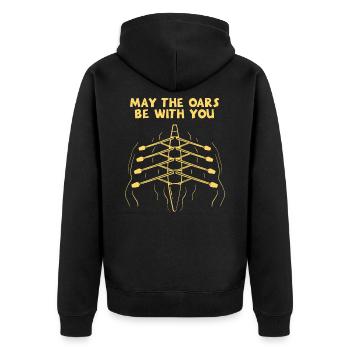 Rowing Rowing Sport - Unisex Premium Organic Zip Hoodie - black - Back - Nico (187cm)