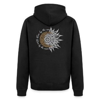Mandela, Moon, Live by the sun, love by the moon - Veste à capuche bio Premium Unisexe - noir - Dos - Nico (187cm)