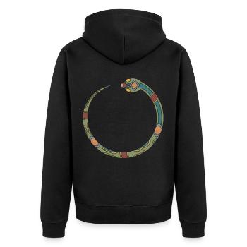 Serpent Signes du zodiaque Amérindiens - Veste à capuche bio Premium Unisexe - noir - Dos - Nico (187cm)