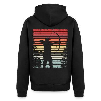 Tir à l’arc Archer motif vintage - Veste à capuche bio Premium Unisexe - noir - Dos - Nico (187cm)