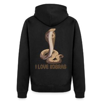 I love cobras snakes - Unisex Premium Organic Zip Hoodie - black - Back - Nico (187cm)