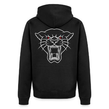 Panter Tattoo - Unisex Premium Bio Zip Hoodie - Schwarz - Hinten - Nico (187cm)