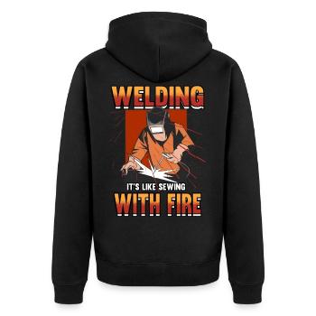 Welder Welder Welding Expert Funny Profession - Unisex Premium Organic Zip Hoodie - black - Back - Nico (187cm)