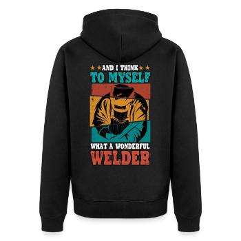 Welder Welder Welding Expert Funny Profession - Unisex Premium Organic Zip Hoodie - black - Back - Nico (187cm)