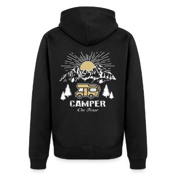 Camper On Tour Van Camper Camper Camper Motorhome Motorhome - Unisex Premium Organic Zip Hoodie - black - Back - Nico (187cm)