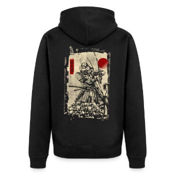 Samurai Warrior Japanese Manga Anime Gift - Unisex Premium Organic Zip Hoodie - black - Back - Nico (187cm)