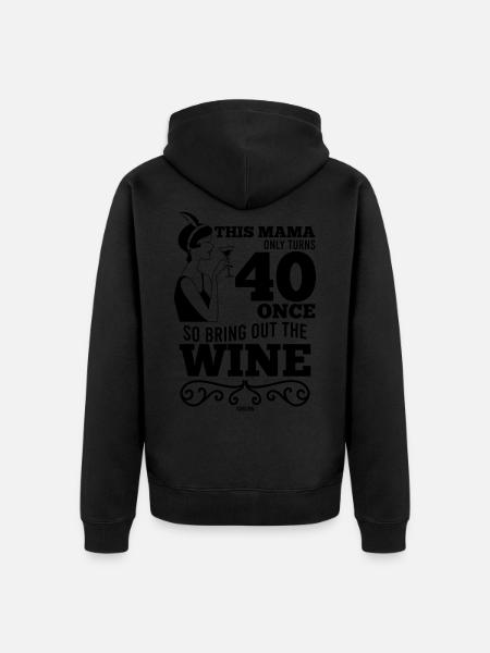 Mom Turns 40 Years Gift - Unisex Premium Organic Zip Hoodie - black