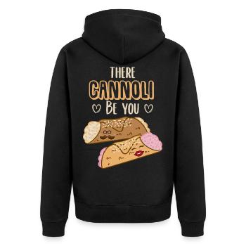 There cannoli be you - Unisex Premium Bio Zip Hoodie - Schwarz - Hinten - Nico (187cm)