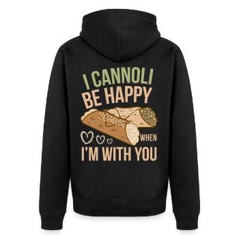 I cannoli be happy when i'm with you - Unisex Premium Bio Zip Hoodie - Schwarz - Hinten - Nico (187cm)