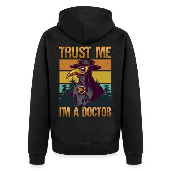 Krankenschwester Arzt Gesundheitswesen Beruf - Unisex Premium Bio Zip Hoodie - Schwarz - Hinten - Nico (187cm)