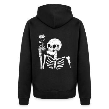 Dark Academia Fleurs - Veste à capuche bio Premium Unisexe - noir - Dos - Nico (187cm)