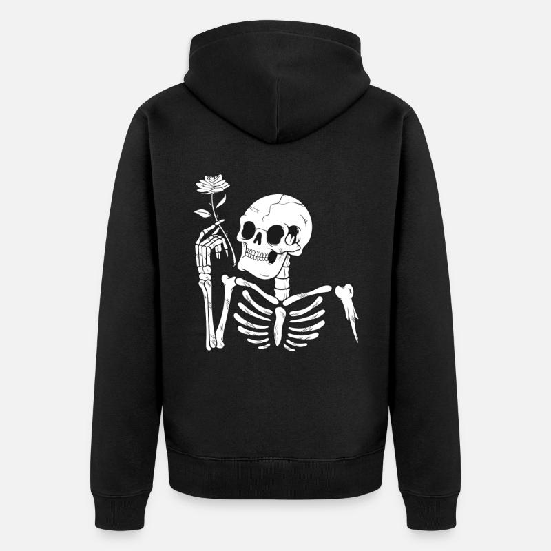 Dark Academia Fleurs - Veste à capuche bio Premium Unisexe - noir