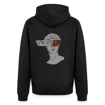 Dark Academia Fleurs David Statue - Veste à capuche bio Premium Unisexe - noir - Dos - Nico (187cm)