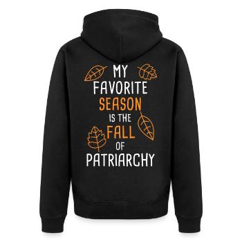 My Favorite Season Is The Fall Of Patriarchy - Veste à capuche bio Premium Unisexe - noir - Dos - Nico (187cm)